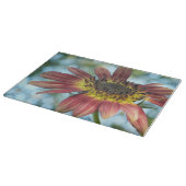 Happy Red Sunflower Glass Cutting Board Snijplank (Hoek)