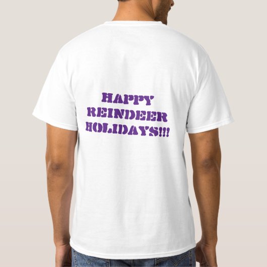 Happy Reindeer Feestdagen Value T-shirt, wit T-shirt (Achterkant)