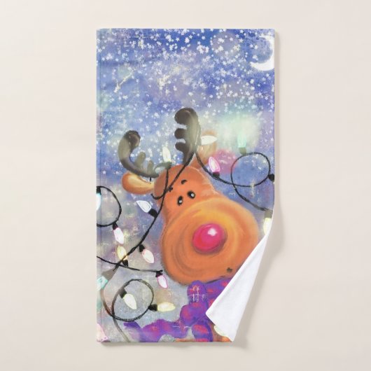 Happy Reindeer - Kerstmis Bad Handdoek (Handdoek)