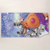 Happy Reindeer - Kerstmis Strandlaken (Voorkant)