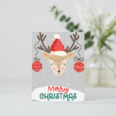 Happy Reindeer Merry Feestdagen Briefkaarten (Staand voorkant)