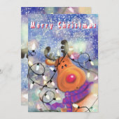 Happy Reindeer - Vrolijk kerstfeest - Tekening (Voorkant / Achterkant)