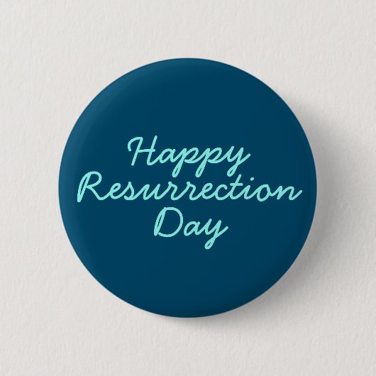 Happy Resurrection Day in Blue Ronde Button 5,7 Cm (Voorkant)
