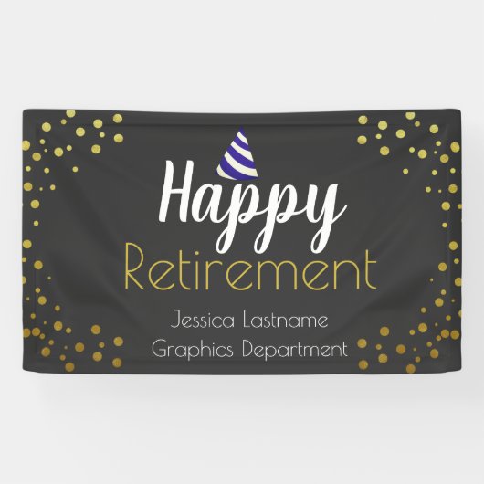 Happy Retirement All Text Party Confetti Banner (Horizontaal)