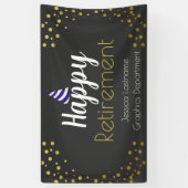 Happy Retirement All Text Party Confetti Banner (Verticaal)