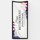 Happy Retirement Amercian Flag Spandoek (Verticaal)
