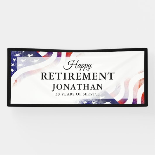 Happy Retirement Amercian Flag Spandoek (Horizontaal)