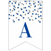 Happy Retirement Banner Silver Dark Blue Confetti (Tweede vlag)