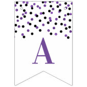 Happy Retirement Banner Zwart Paarse Confetti (Tweede vlag)