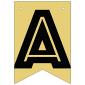 HAPPY RETIREMENT BANNER, zwarte tekst op oud goud Vlaggetjes (Tweede vlag)