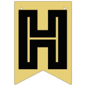 HAPPY RETIREMENT BANNER, zwarte tekst op oud goud Vlaggetjes (Eerste vlag)