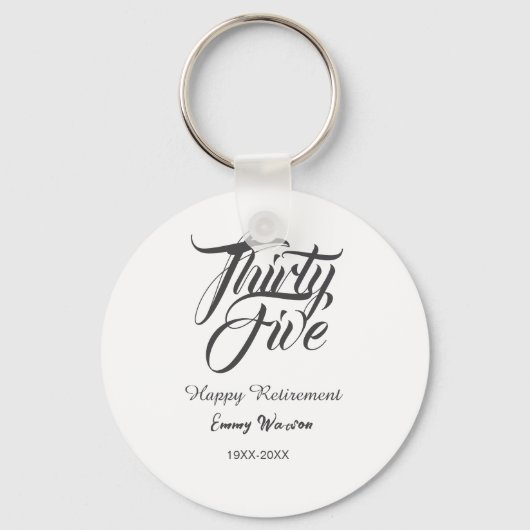 Happy retirement bold letter name year elegant sim sleutelhanger (Voorkant)