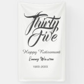 Happy retirement bold letter name year elegant sim spandoek (Verticaal)