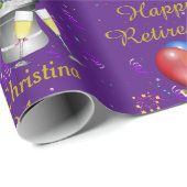 Happy Retirement Celebration Sparking Wine Cadeaupapier (Rol Hoek)