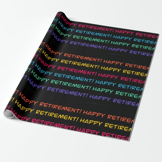 Happy Retirement Colorful Design Cadeaupapier (Uitgerold)