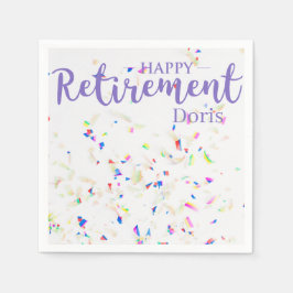 Happy Retirement Confetti Paper Napkin Servet
