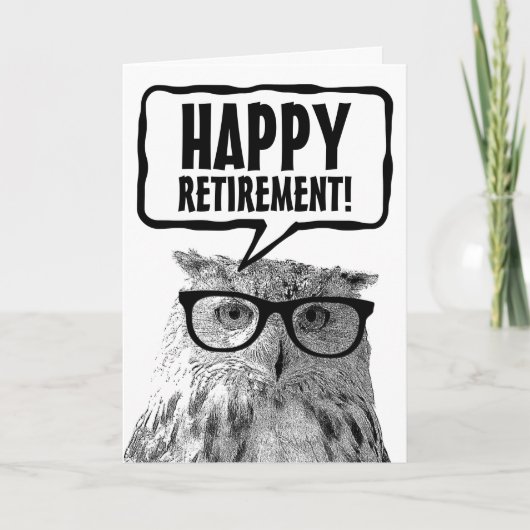 Happy Retirement drôle chouette carte de voeux per (Devant)