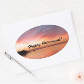Happy Retirement Florida Sunset Ovale Sticker (Envelop)