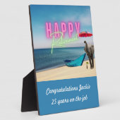 Happy Retirement Funny Surreal Beach Scene Fotoplaat (Zijkant)