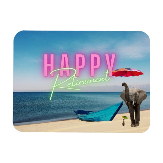 Happy Retirement Funny Surreal Beach Scene Magneet (Horizontaal)