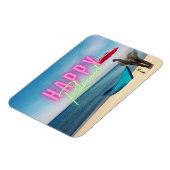 Happy Retirement Funny Surreal Beach Scene Magneet (Linkerzijde)