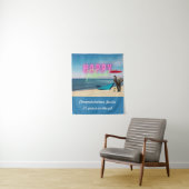 Happy Retirement Funny Surreal Beach Scene Wandkleed (In situ)
