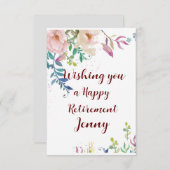 Happy Retirement Gefeliciteerd Floral wenst (Voorkant / Achterkant)