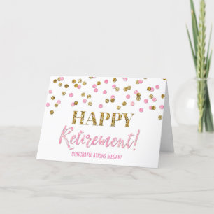 Happy Retirement Gefeliciteerd met de roze gouden  Kaart