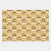 Happy Retirement Gefeliciteerd Patterned Set 3 Inpakpapier Vel (Voorkant)