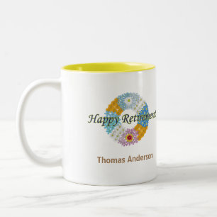 Happy Retirement gift Tweekleurige Koffiemok