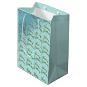 Happy Retirement Gold Blue Glitter Medium Cadeauzakje (Achterkant Gekanteld)