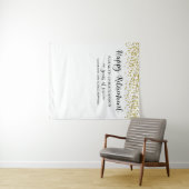 Happy Retirement Gold Confetti Script Aangepast Wandkleed (In Situ (horizontaal))