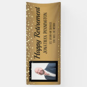 Happy Retirement Gold met Confetti One Photo Spandoek (Verticaal)