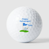Happy Retirement Golfbal Cartoon met bier Golfballen (Voorkant)