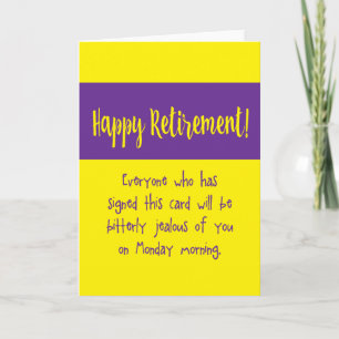 Happy Retirement grappige boodschap van collega's Kaart