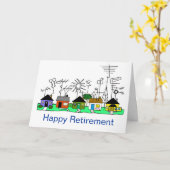 Happy Retirement Ham Radio Kaart Pas het aan! (Gele Bloem)