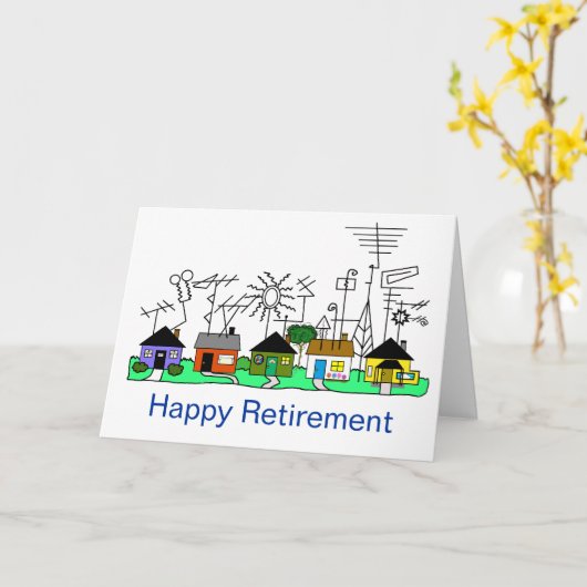 Happy Retirement Ham Radio Kaart Pas het aan! (Gele Bloem)