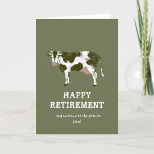 Happy Retirement-kaarten Rustige Koe Feestdagen Kaart