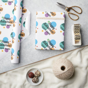 Happy Retirement kleurful confetti douanenaam Cadeaupapier