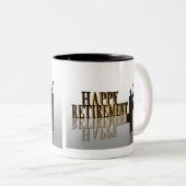 Happy Retirement koffiemok Tweekleurige Koffiemok (Voorkant rechts)