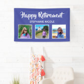 Happy Retirement Lavender Paarse meerdere foto's Spandoek (Insitu)