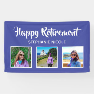 Happy Retirement Lavender Paarse meerdere foto's Spandoek