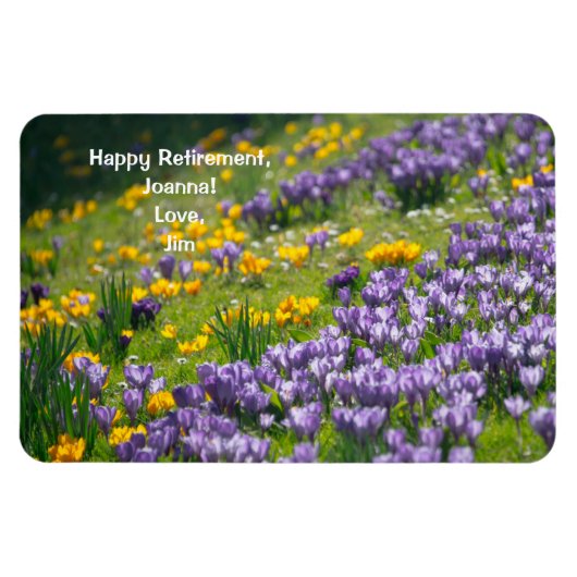 Happy Retirement Love Personalized Crocuses Flower Magneet (Horizontaal)