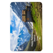 Happy Retirement Love Personalized Mountain Cabin Magneet (Verticaal)