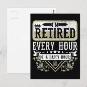 Happy Retirement Mannen Vrouwen Gepensioneerd Mede Briefkaart (Voorkant / Achterkant)