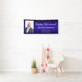 Happy Retirement met gouden Confetti One-foto Spandoek (Insitu)
