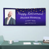 Happy Retirement met gouden Confetti One-foto Spandoek (Beurs)