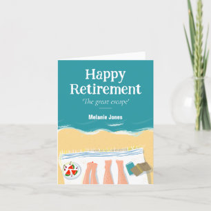 Happy Retirement Mock Beach Book Hoesje Custom Kaa Bedankkaart
