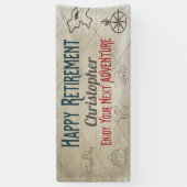 Happy Retirement New Adventure Monogrammed Banner (Verticaal)