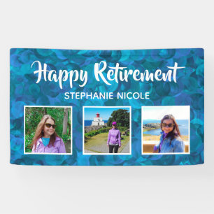 Happy Retirement Ocean Blue Multiple Photos Spandoek